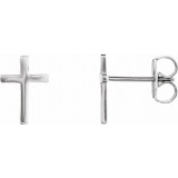 14K White 10 mm Cross Earrings - R17014610P photo