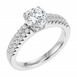 Goldman 14k White Gold 0.42ct Diamaond Semi-Mount Engagement Ring photo