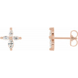 14K Rose 1/3 CTW Diamond Cross Earrings - R17023602P photo