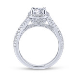Gabriel & Co. 14k White Gold Rosette Halo Engagement Ring - ER12680R4W44JJ photo 2