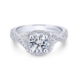 Gabriel & Co. 14k White Gold Rosette Halo Engagement Ring - ER12680R4W44JJ photo