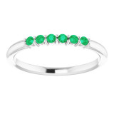 14K White Emerald Stackable Ring - 123288616P photo 3