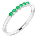14K White Emerald Stackable Ring - 123288616P photo