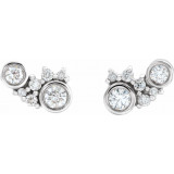 14K White 1/4 CTW Diamond Scattered Bezel-Set Earrings - 87129600P photo 2