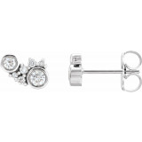 14K White 1/4 CTW Diamond Scattered Bezel-Set Earrings - 87129600P photo