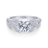 Gabriel & Co. 14k White Gold Contemporary Twisted Engagement Ring - ER14420R4W44JJ photo