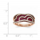 Quality Gold 14k Rose Gold Diamond & Ruby Fancy Undercarriage Ring photo 2