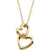 14K Yellow Double Heart 18 Necklace - 6907583011P photo