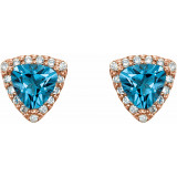 14K Rose Swiss Blue Topaz & .08 CTW Diamond Earrings - 862756002P photo 2