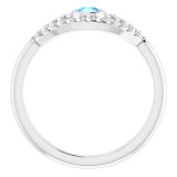 14K White Aquamarine & White Sapphire Evil Eye Ring - 72064612P photo 2