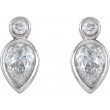 14K White 1/3 CTW Diamond Bezel-Set Earrings - 86859600P photo 2