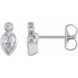 14K White 1/3 CTW Diamond Bezel-Set Earrings - 86859600P photo