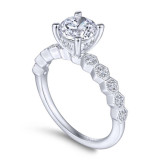 Gabriel & Co. 14k White Gold Victorian Straight Engagement Ring - ER14429R4W44JJ photo 3
