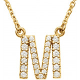 14K Yellow Initial M 1/6 CTW Diamond 16 Necklace - 67311138P photo