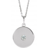14K White 1/10 CTW Diamond Disc Necklace - 8651460059P photo
