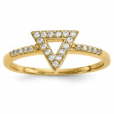 Quality Gold 14k Yellow Gold Diamond Triangle Ring photo