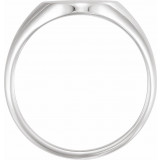 14K White 11x9.5 mm Oval Signet Ring - 554364368P photo 2