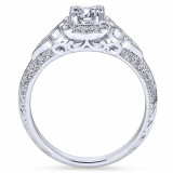 Gabriel & Co. 14k White Gold Victorian Vintage Engagement Ring - ER11865R0W44JJ photo 2