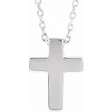 14K White Petite Cross 16-18 Necklace - R45397600P photo