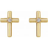 14K Yellow .01 CTW Diamond Cross Earrings - R17024601P photo 2