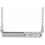 14K White 1/5 CTW Diamond Bar 16-18 Necklace - 86773605P photo