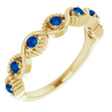 14K Yellow Blue Sapphire Stackable Ring - 720466025P photo