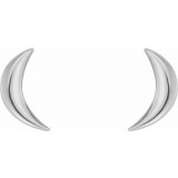 14K White Crescent Moon Earrings - 86846600P photo 2