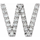14K White .07 CTW Diamond Single Initial W Earring - 867976115P photo