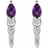 14K White Amethyst & 1/4 CTW Diamond Earrings - 870256009P photo 2