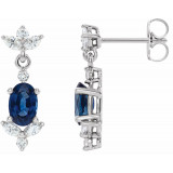14K White Blue Sapphire &  1/3 CTW Diamond Earrings - 869896005P photo