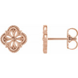 14K Rose Vintage-Inspired Clover Earrings - 87105602P photo