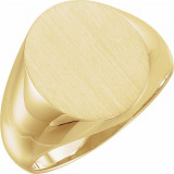 10K Yellow 16x14 mm Oval Signet Ring - 9600123828P photo