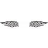 14K White .03 CTW Diamond Angel Wing Earrings - 86909600P photo 2