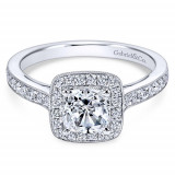 Gabriel & Co. 14k White Gold Victorian Halo Engagement Ring - ER10694W44JJ photo