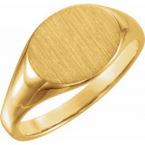 14K Yellow 12x9 mm Oval Signet Ring - 554537887P photo 3