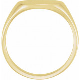 14K Yellow 12x9 mm Oval Signet Ring - 554537887P photo 4