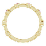 14K Yellow Pink Tourmaline Bezel-Set Bar Ring - 72005646P photo 3