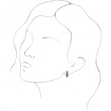 14K White Blue Multi-Gemstone Geometric Bar Drop Earrings - 87039600P photo 3