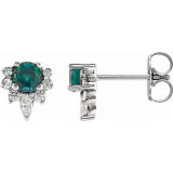 14K White Alexandrite & 1/6 CTW Diamond Earrings - 869506010P photo