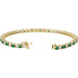 14K Yellow Emerald & 2 1/3 CTW Diamond Line 7 Bracelet - 62078255393P photo 2