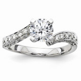 Quality Gold 14k White Gold Semi-Mount Diamond Engagement Ring photo