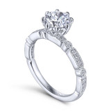 Gabriel & Co. 14k White Gold Victorian Straight Engagement Ring - ER14432R4W44JJ photo 3