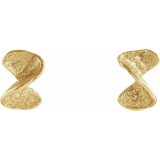 14K Yellow Twisted Stud Earrings with Backs - 653552100P photo 2