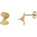14K Yellow Twisted Stud Earrings with Backs - 653552100P photo