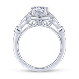 Gabriel & Co. 14k White Gold Art Deco Halo Engagement Ring - ER14430R4W44JJ photo 2