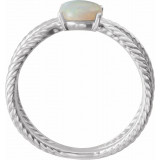 14K White 8x6 mm Opal Criss-Cross Rope Ring - 71933600P photo 2