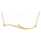 14K Yellow Curvilinear Bar 17.5 Necklace - 86299102P photo 4