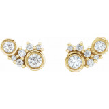 14K Yellow 1/4 CTW Diamond Scattered Bezel-Set Earrings - 87129601P photo 2