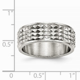 Chisel Stainless Steel Polished Studded Men's Ring photo 2