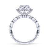 Gabriel & Co. 14k White Gold Art Deco Halo Engagement Ring - ER14452R4W44JJ photo 2
